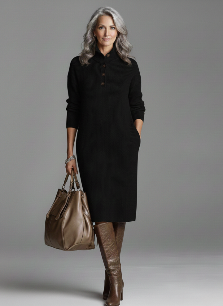 MIDILENGTH RIBBED DRESS FOR WOMEN