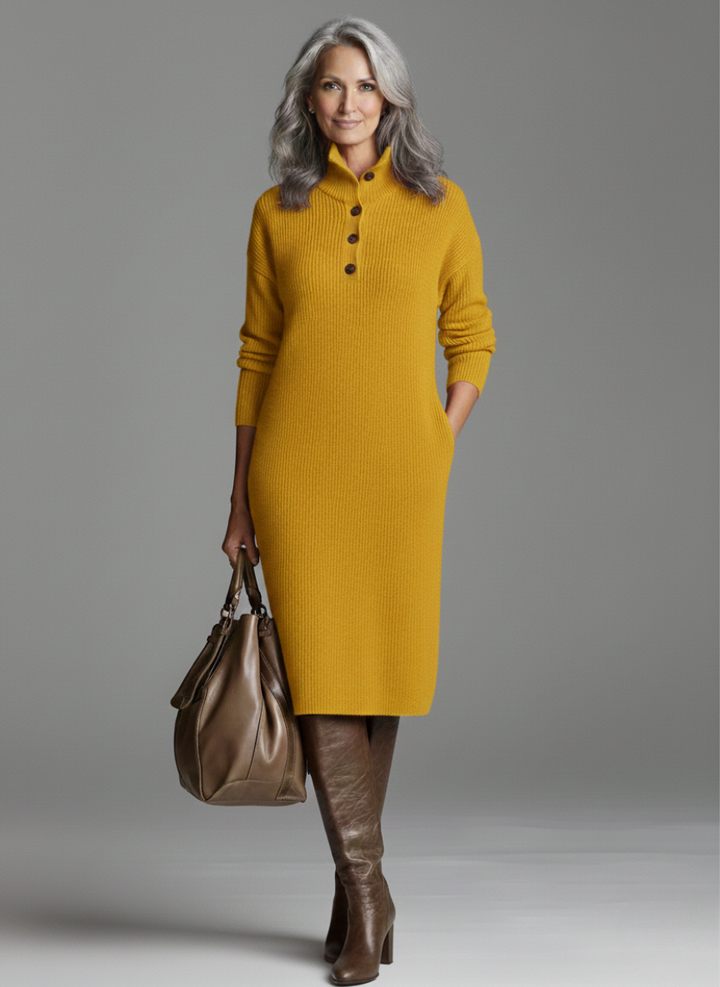 MIDILENGTH RIBBED DRESS FOR WOMEN