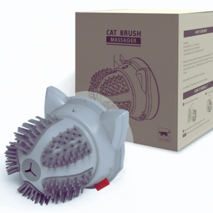 Electric Self-Massage Brush for Cats with Catnip & Dual Power Supply
