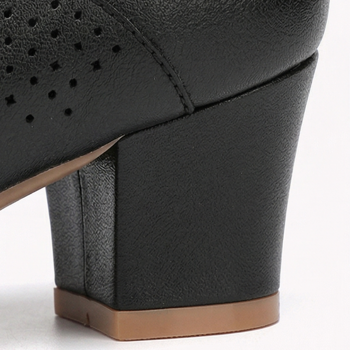 Aerella Women's Breathable Perforated Block Heel Shoes - Elena Harper
