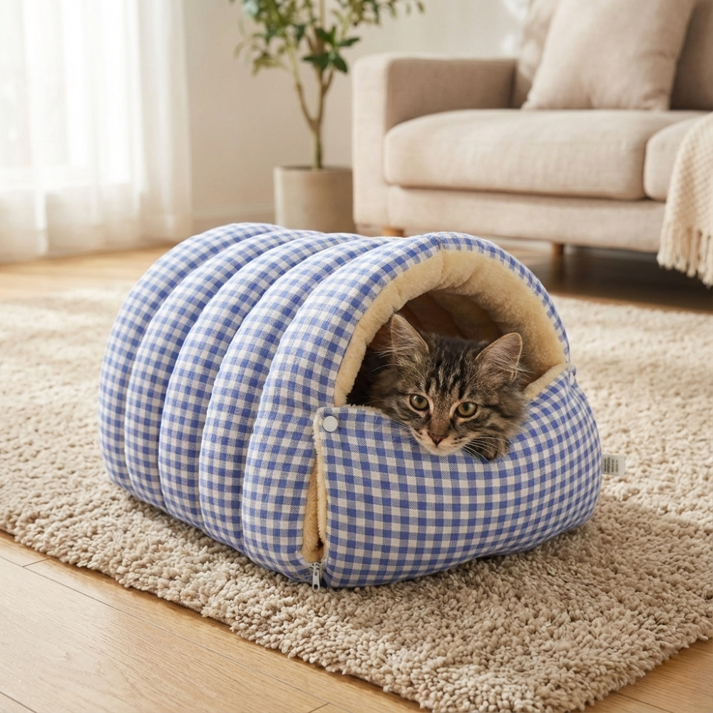 Cavina Plush Half-Dome Cave Bed for Cats - Elena Harper