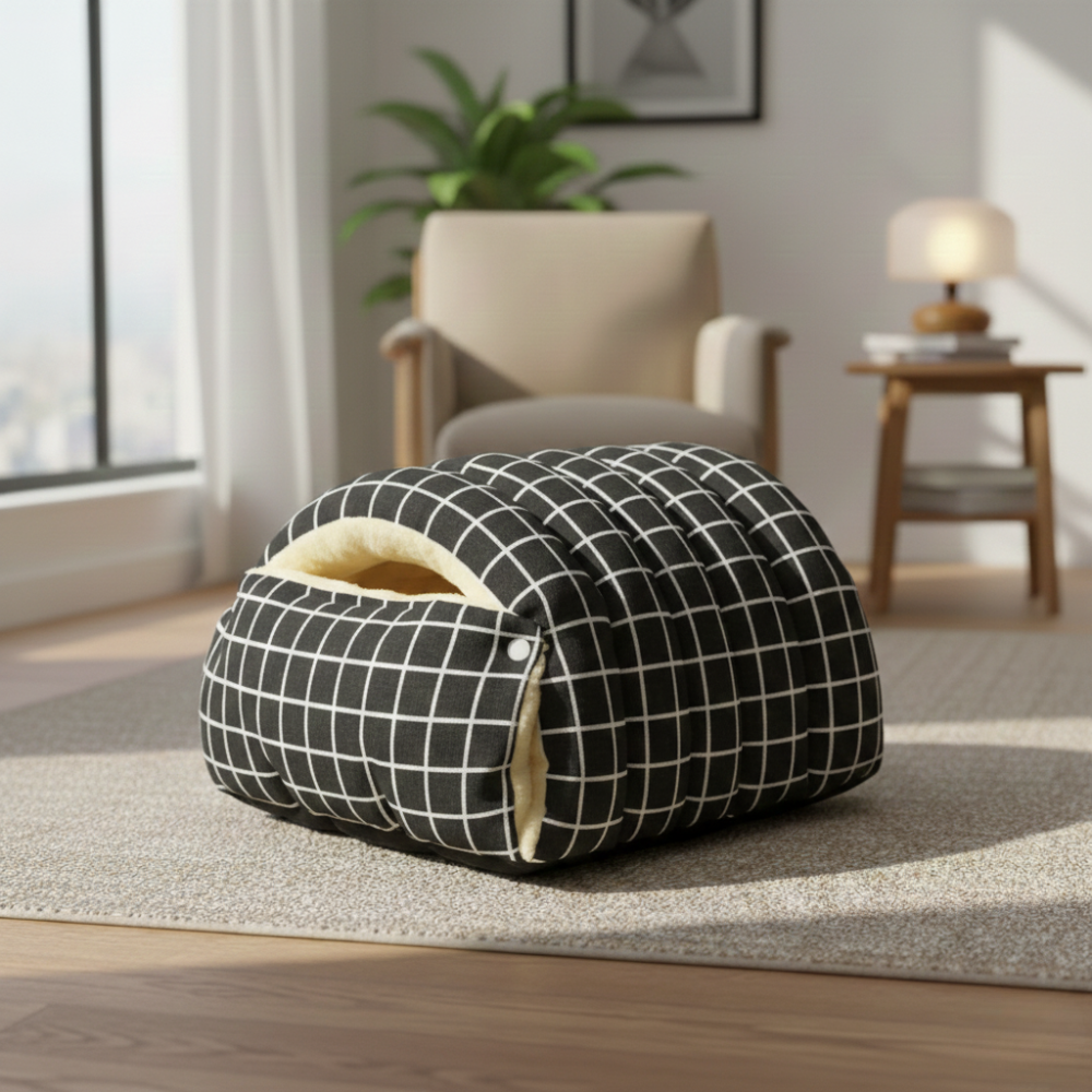 Cavina Plush Half-Dome Cave Bed for Cats - Elena Harper