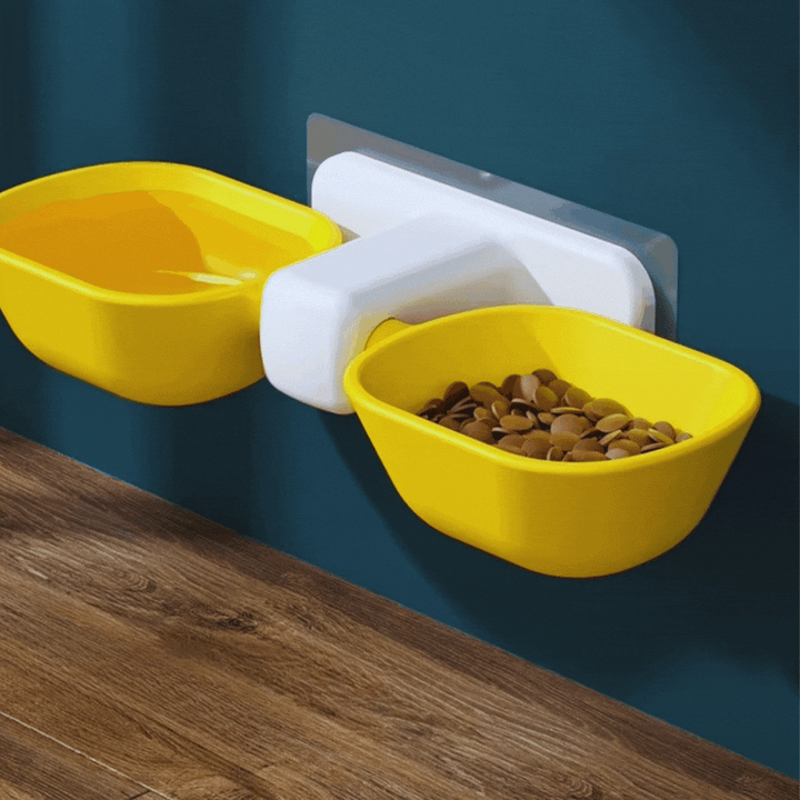 Pet Wall Mount Food & Water Bowls - Space-Saving Design