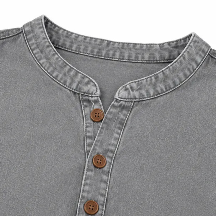 Avelyn Henley Tunic Top with Side Buttons for Women - Elena Harper