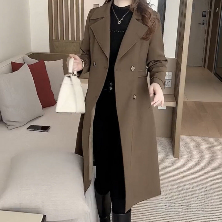 Catherine | Belted Trench Coat with Soft Lining and Long Sleeves for Women
