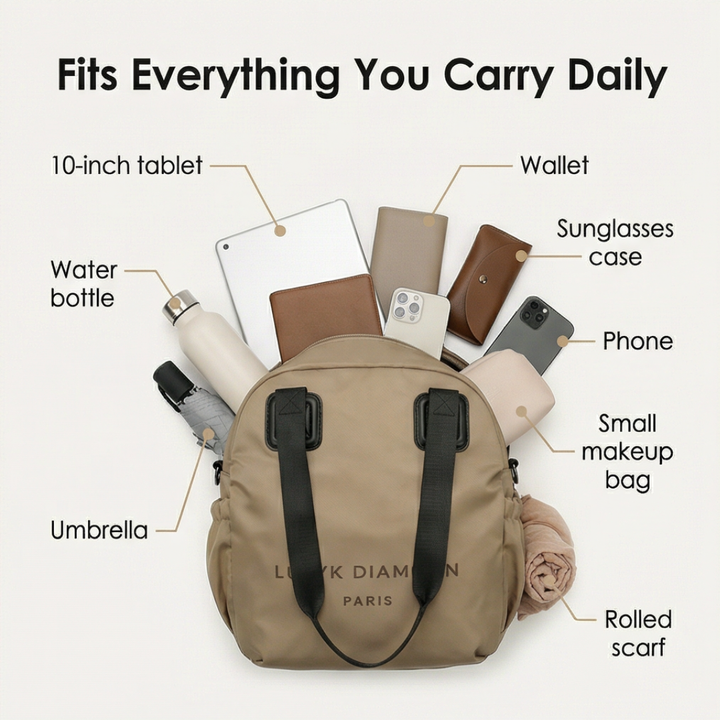Carryé Women's 3-in-1 Convertible Nylon Backpack - Elena Harper