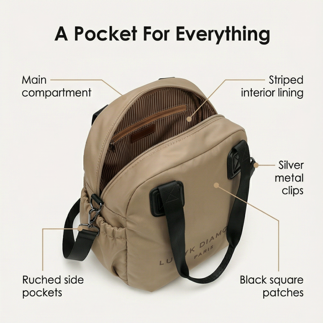 Carryé Women's 3-in-1 Convertible Nylon Backpack - Elena Harper