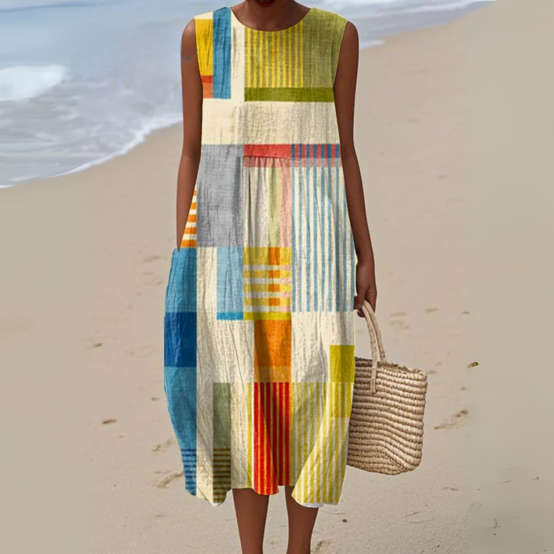 Naomi Sunlit Stride Sleeveless Dress - Elena Harper