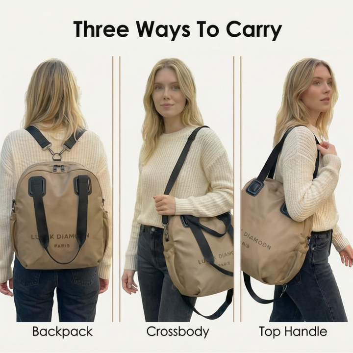 Carryé Women's 3-in-1 Convertible Nylon Backpack - Elena Harper