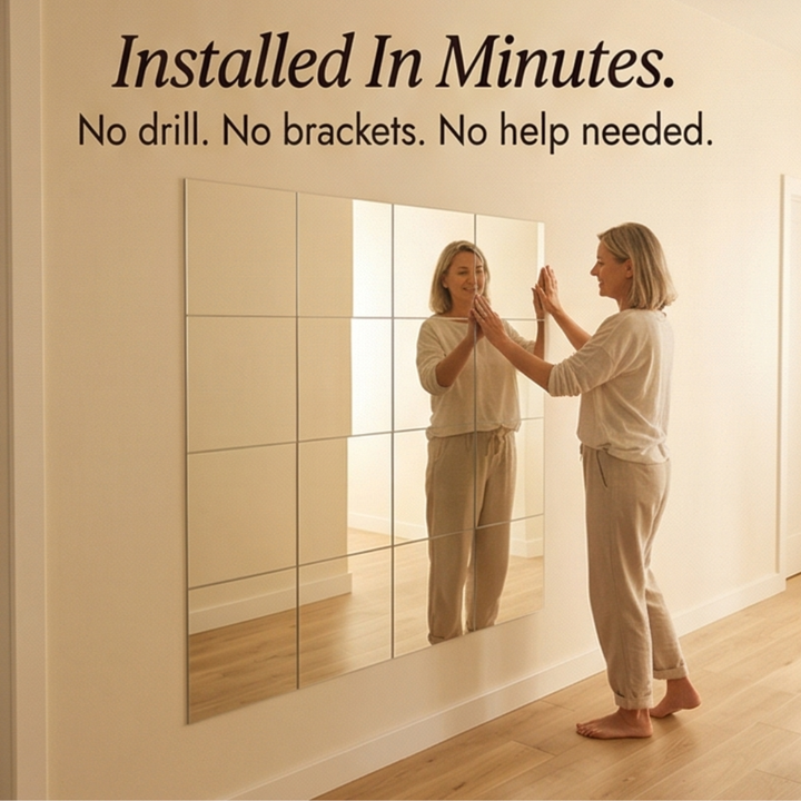 Clearvue Shatterproof Full Length Wall Mirror Tiles - Elena Harper