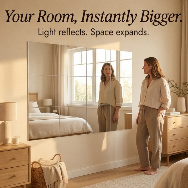 Clearvue Shatterproof Full Length Wall Mirror Tiles - Elena Harper