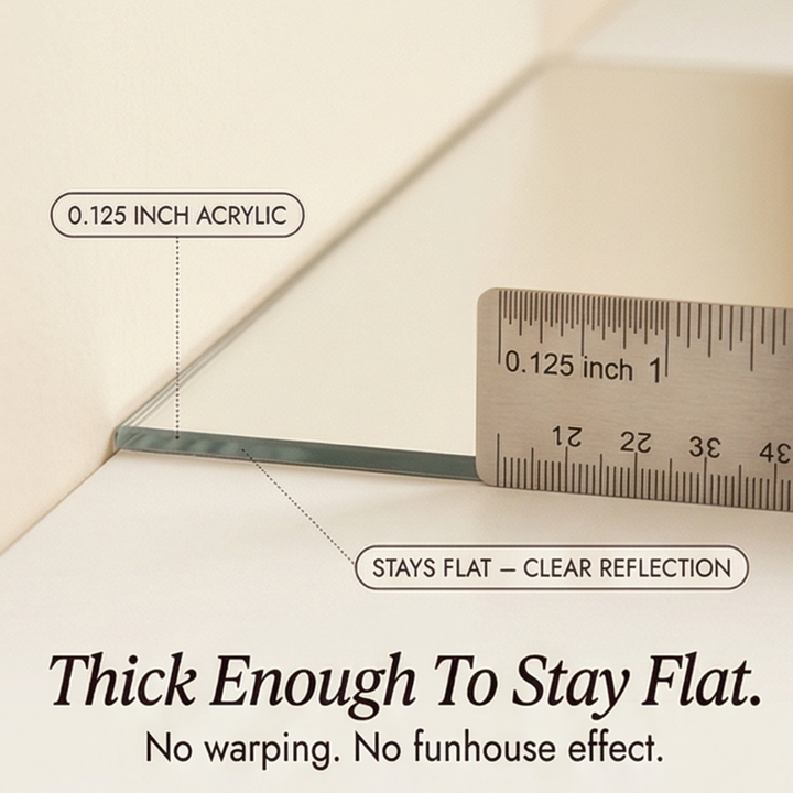 Clearvue Shatterproof Full Length Wall Mirror Tiles - Elena Harper
