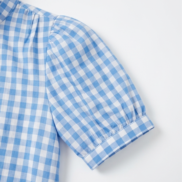 Brindle Women's Puff Sleeve Gingham Top - Elena Harper