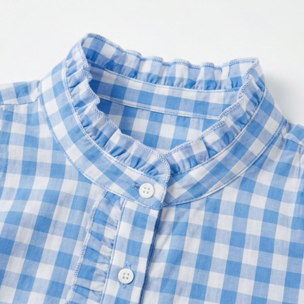 Brindle Women's Puff Sleeve Gingham Top - Elena Harper