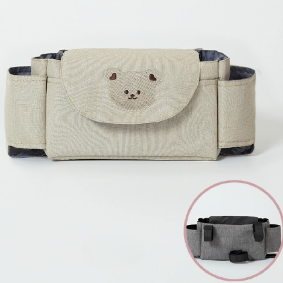 Hanging Pushchair Bag With Teddy Bear Pattern – Space-Saving Solution
