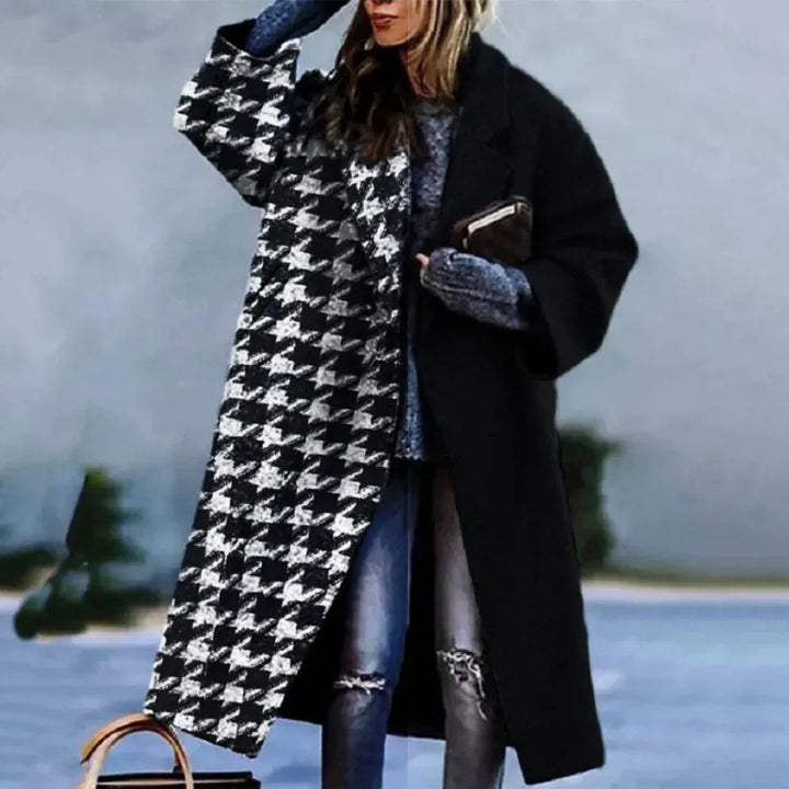 Long Women's Coat with Elegant Designer Patterns