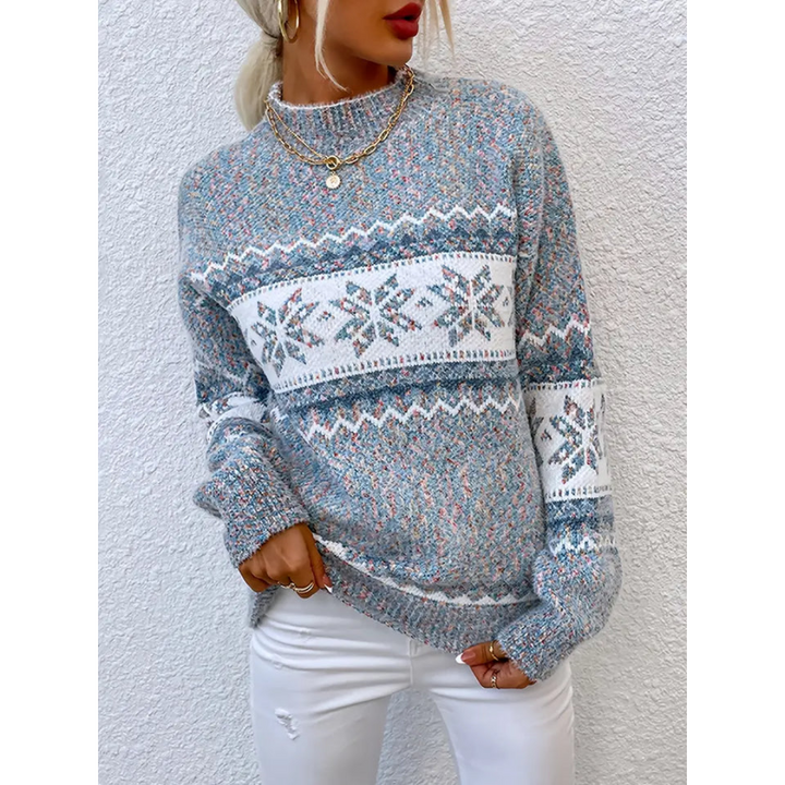 Women's Long Sleeve Christmas Sweater Knitted, Warm, Casual for Autumn and Winter - Elena Harper