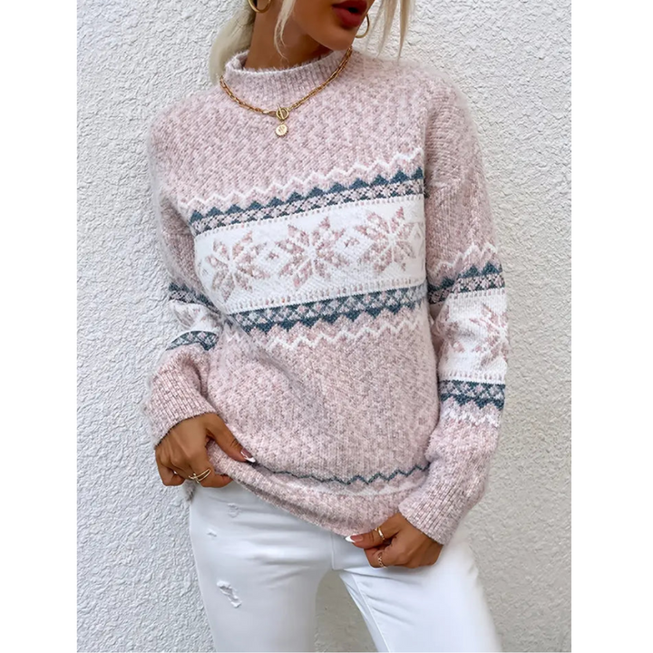 Women's Long Sleeve Christmas Sweater Knitted, Warm, Casual for Autumn and Winter, view 2 - Elena Harper