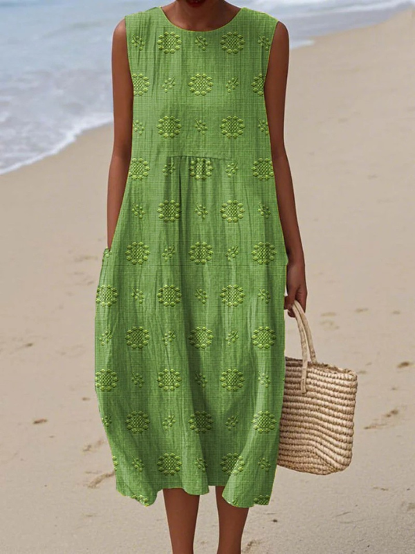 Sara Pattern Midi Dress - Elena Harper