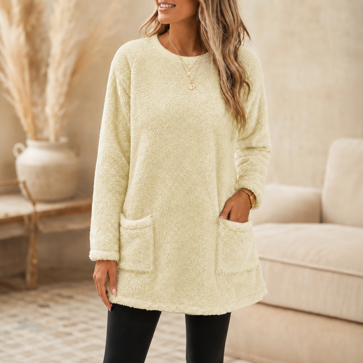 CozyLayer Brushed-Lining Long-Sleeve Tunic Top - Elena Harper