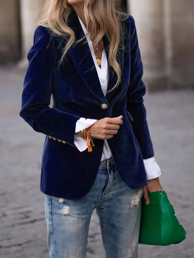 LUNA SLIM FIT VELVET BLAZER