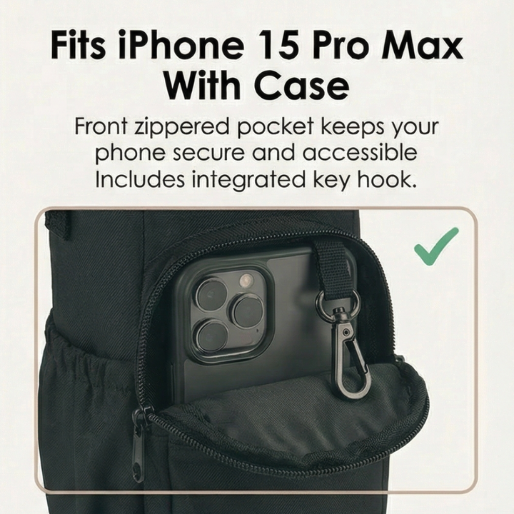 Carryvive Insulated Water Bottle Carrier with Phone Pocket - Elena Harper