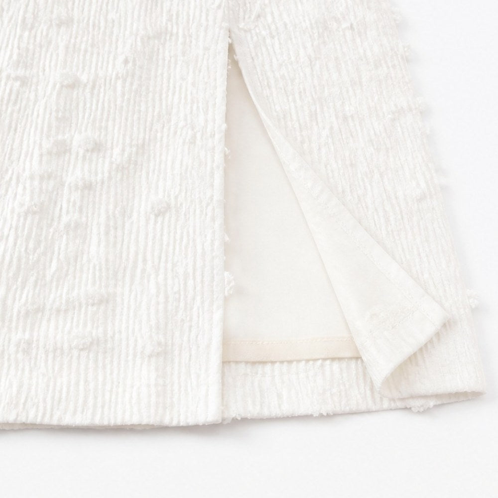 Aveline Textured Square Neck Maxi Dress with Back Bow - Elena Harper