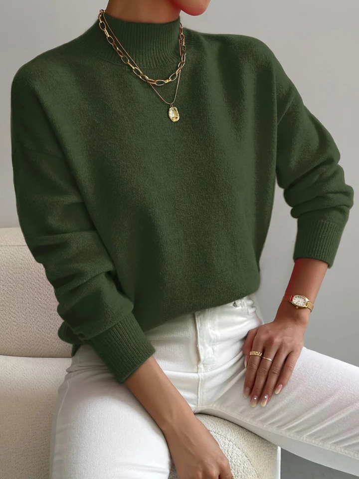 Colletta | High Neck Sweater with Classic Cut and Long Sleeves for Women