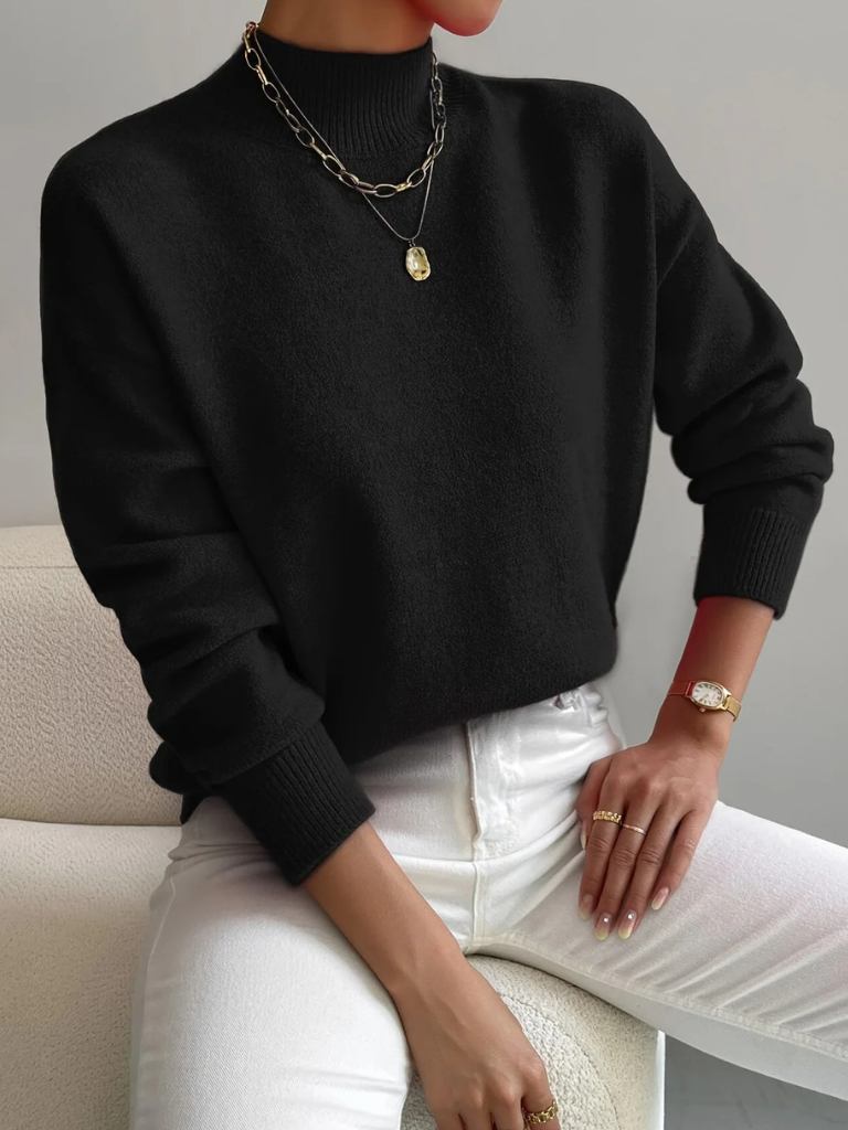 Colletta | High Neck Sweater with Classic Cut and Long Sleeves for Women