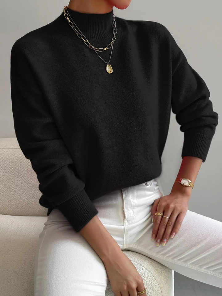 Colletta | High Neck Sweater with Classic Cut and Long Sleeves for Women