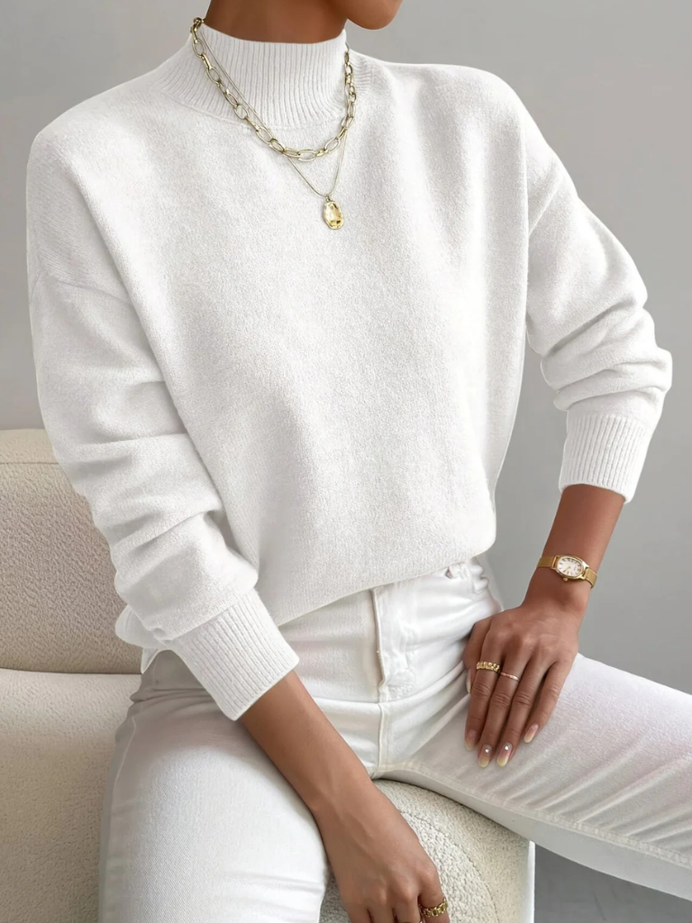 Colletta | High Neck Sweater with Classic Cut and Long Sleeves for Women