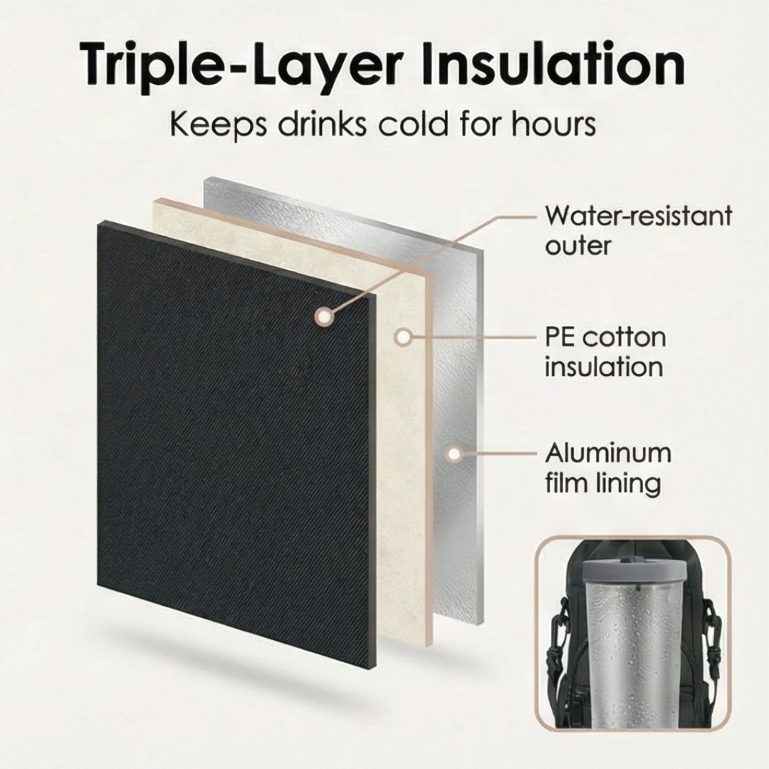 Carryvive Insulated Water Bottle Carrier with Phone Pocket - Elena Harper