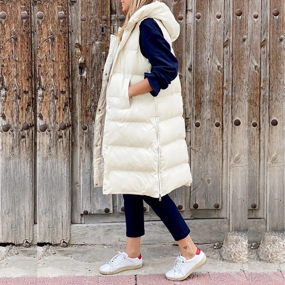 Sandrine - Elegant Long Sleeveless Down Jacket