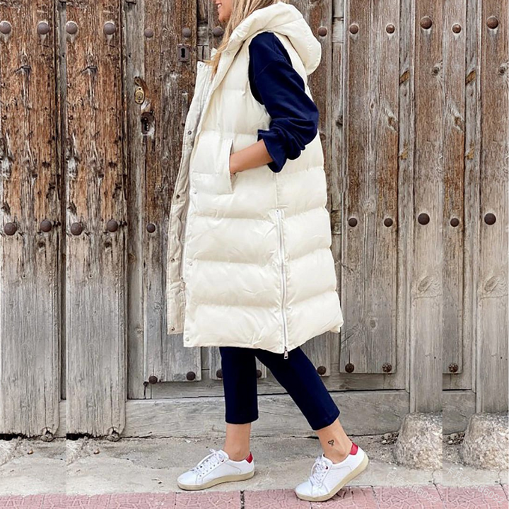 Sandrine - Elegant Long Sleeveless Down Jacket