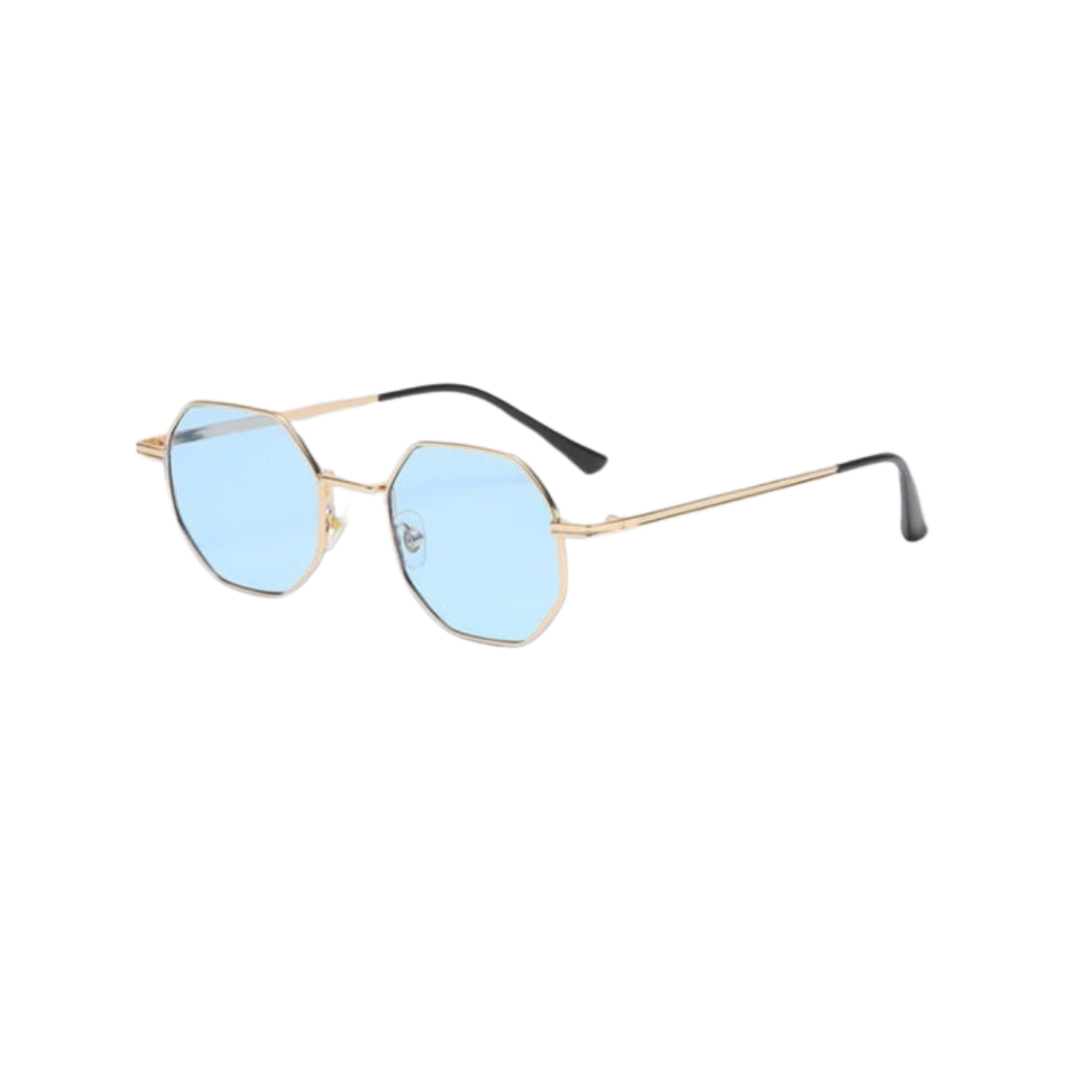 Women's Money Sunglasses - Metal Polygonal Summer Shades
