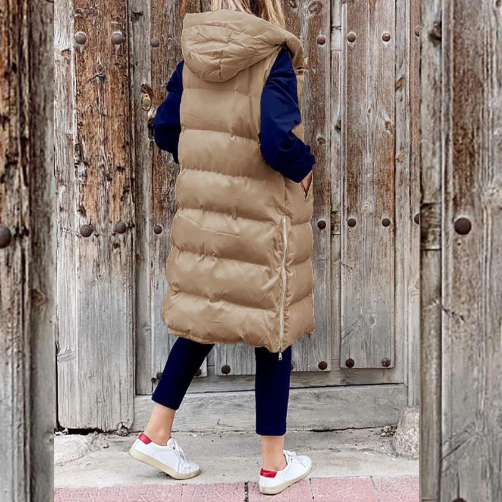 Sandrine - Elegant Long Sleeveless Down Jacket