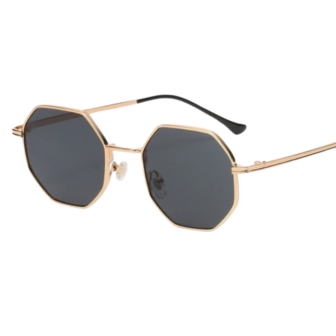 Women's Money Sunglasses - Metal Polygonal Summer Shades