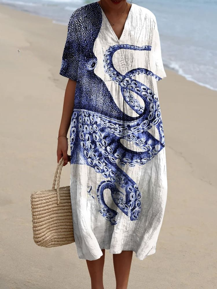 Clarissa Summer Breeze Printed Dress - Elena Harper