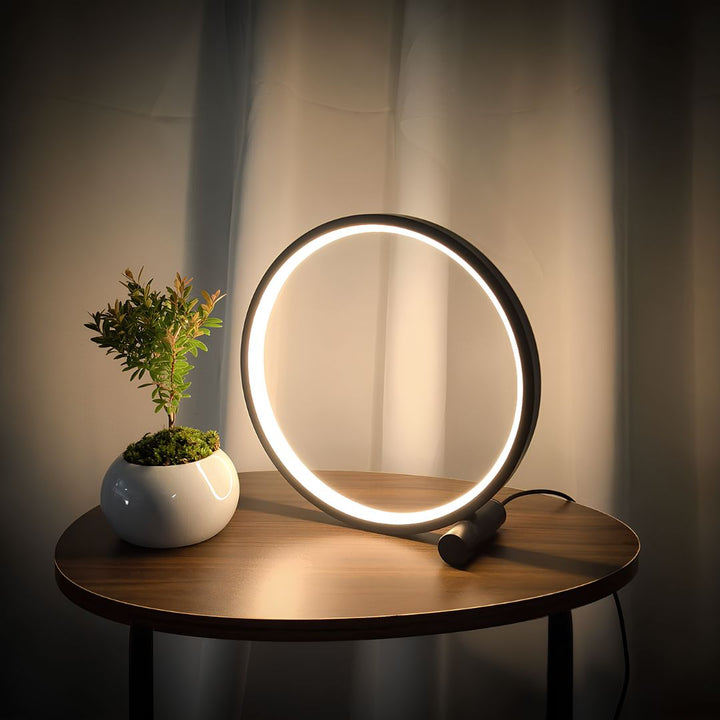 LED Halo Design Nightstand Lamp – Modern Ambient Lamp with Adjustable Brightness