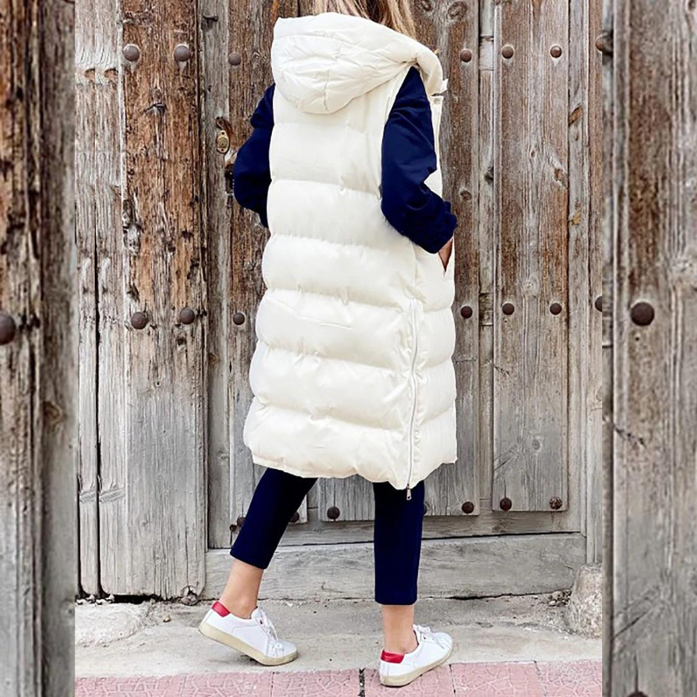Sandrine - Elegant Long Sleeveless Down Jacket