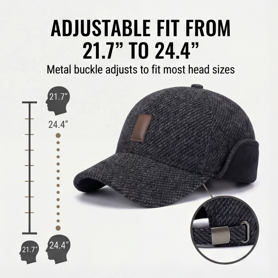 Coldguard Fleece lined winter baseball cap with ear flaps - Elena Harper