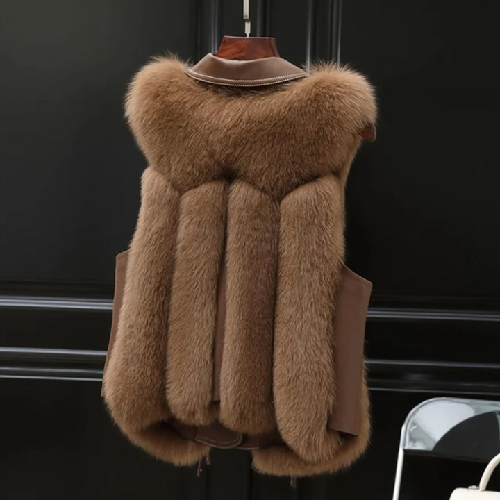 Mirella Plush Faux Fur Gilet, view 5 - Elena Harper