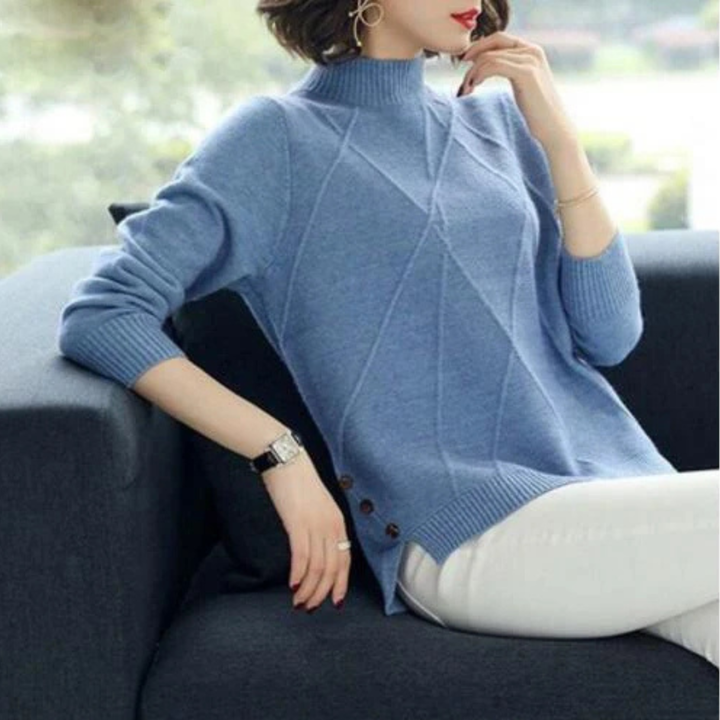Anna Cozy Knit Sweater, view 2 - Elena Harper