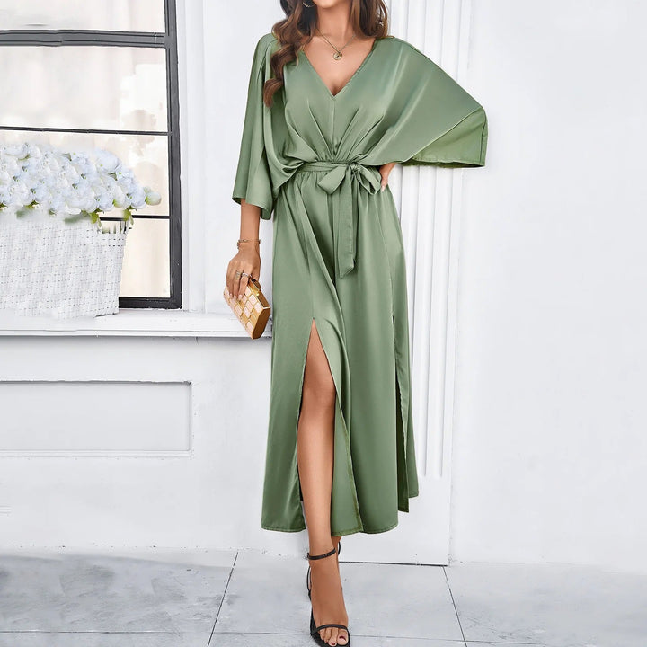 Elegant Formal Women's V-Neck Maxi Dress – Chic, Flattering Style