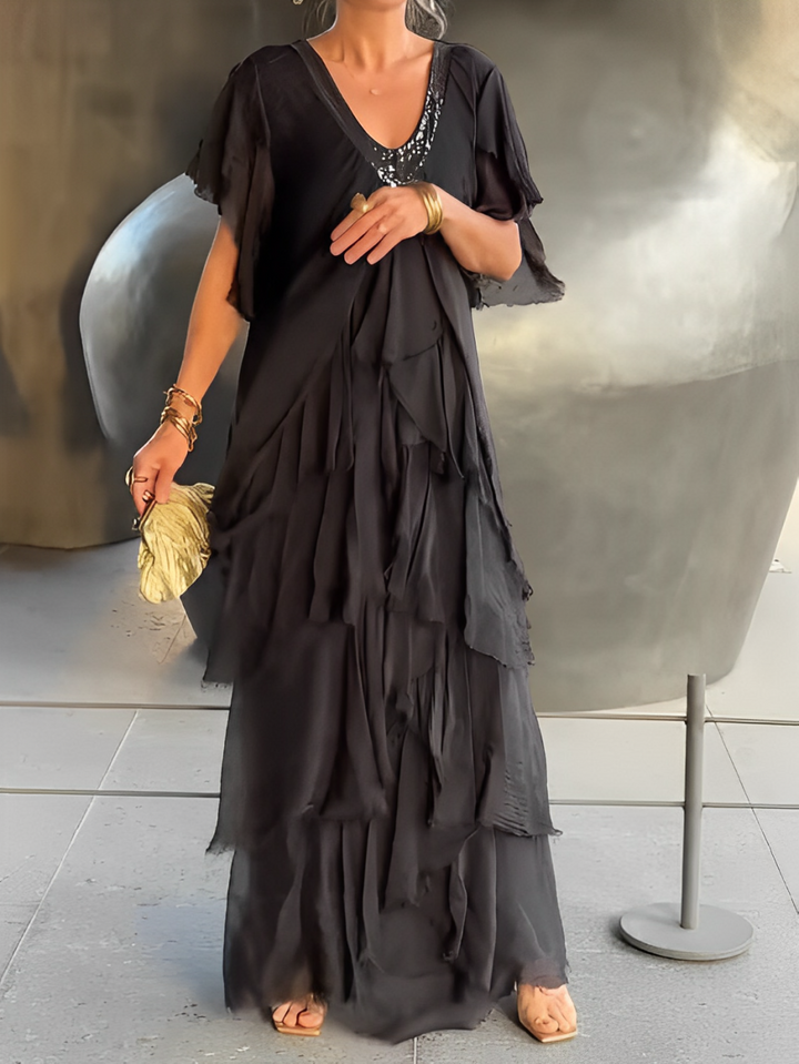 LYNETTE Elegant Flowing Long Dress - Elena Harper