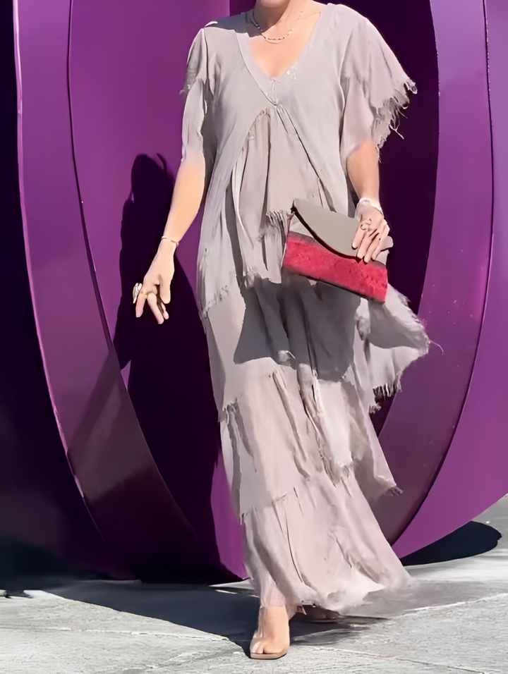 LYNETTE Elegant Flowing Long Dress, view 2 - Elena Harper