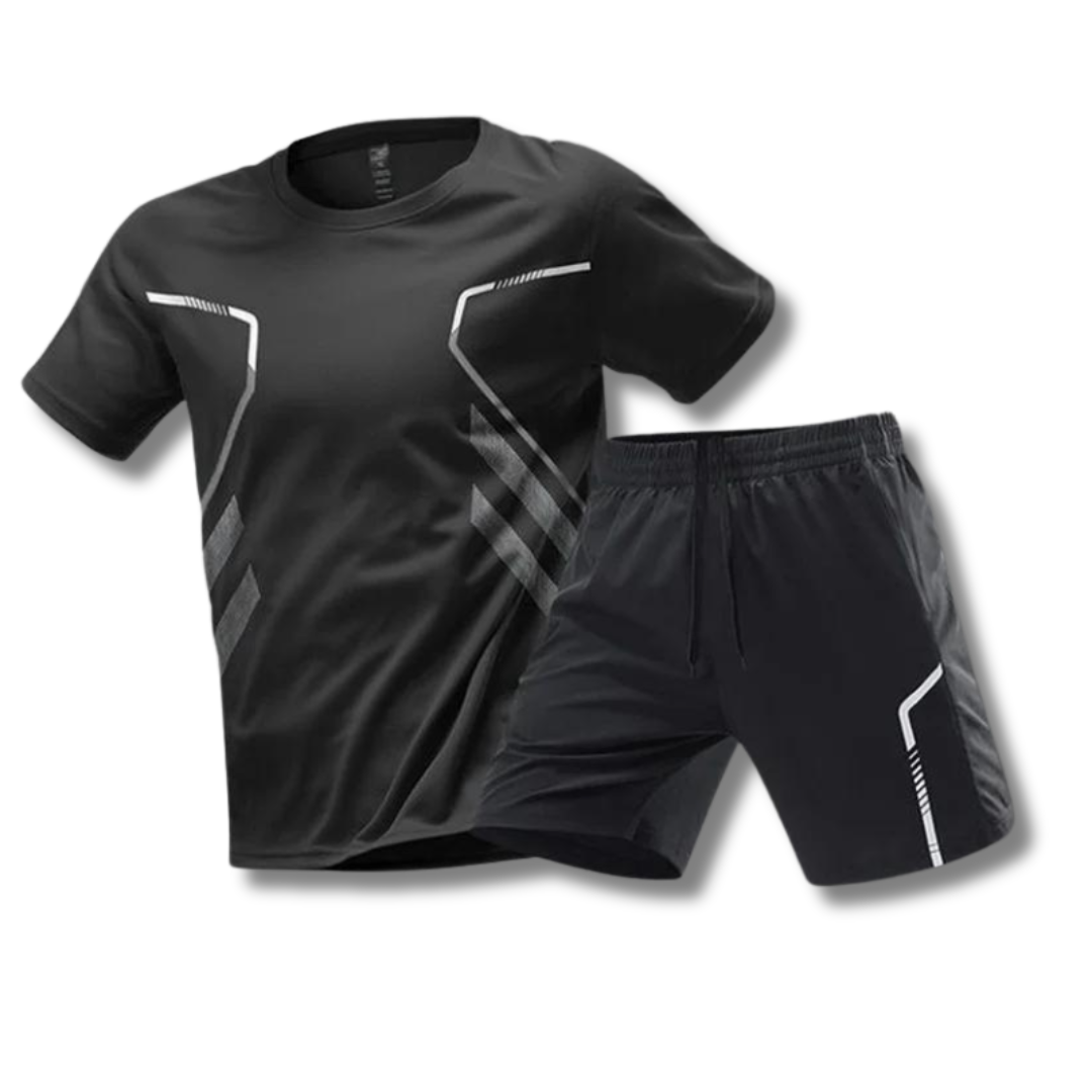 Men's Breathable Sports Set Quick Dry T-Shirt and Shorts - Elena Harper