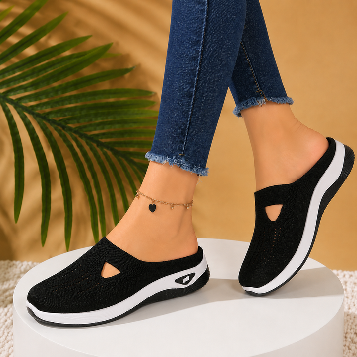 Airessa Breathable Mesh Slip-On Mules with Cushioned Air Sole - Elena Harper