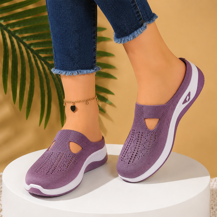 Airessa Breathable Mesh Slip-On Mules with Cushioned Air Sole - Elena Harper