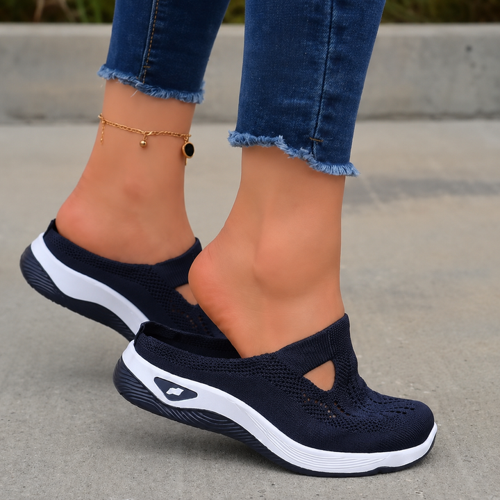 Airessa Breathable Mesh Slip-On Mules with Cushioned Air Sole - Elena Harper